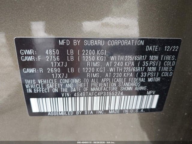 2023 SUBARU OUTBACK PREMIUM 9