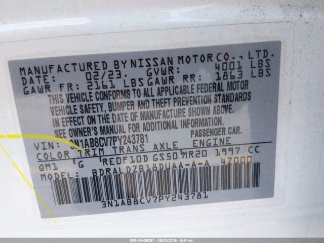 2023 NISSAN SENTRA SV XTRONIC CVT 9