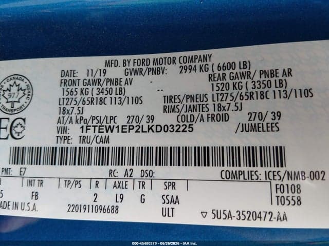 2020 FORD F-150 XLT 9
