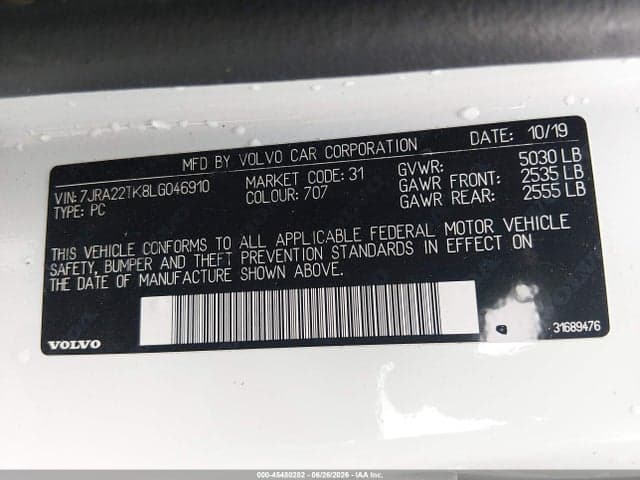 2020 VOLVO S60 T6 MOMENTUM 9