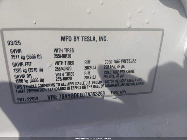 2026 TESLA MODEL Y 9