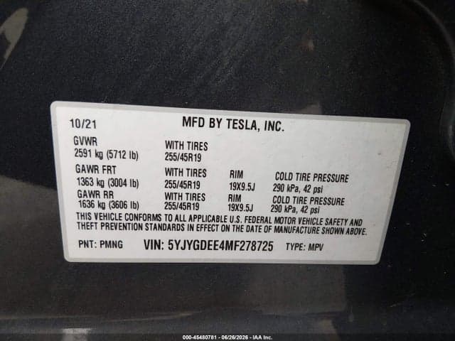 2021 TESLA MODEL Y LONG RANGE DUAL MOTOR ALL-WHEEL DRIVE 9