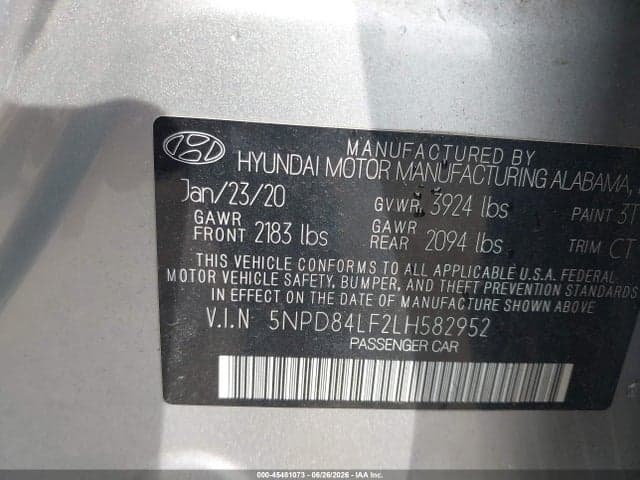 2020 HYUNDAI ELANTRA SEL 9