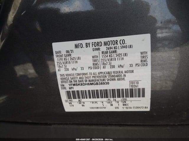 2021 FORD EXPLORER XLT 9