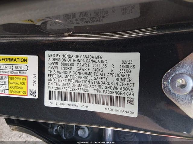 2025 HONDA CIVIC SPORT 9