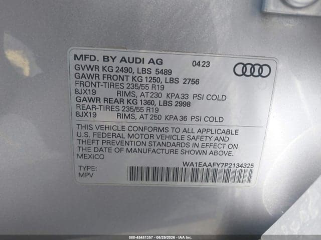 2023 AUDI Q5 PREMIUM PLUS 45 TFSI S LINE QUATTRO 9