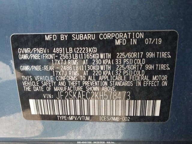 2019 SUBARU FORESTER PREMIUM 9
