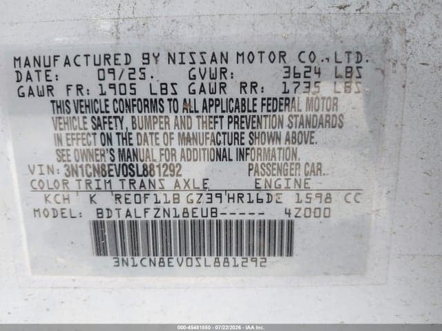 2025 NISSAN VERSA 1.6 SV 9