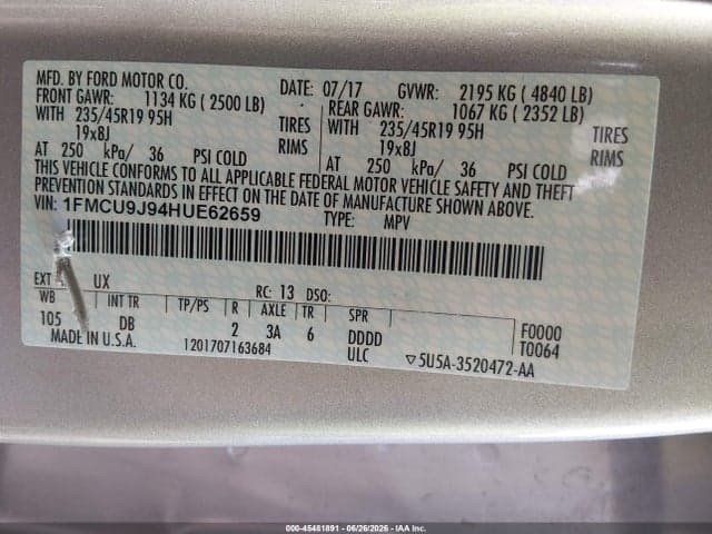 2017 FORD ESCAPE TITANIUM 9