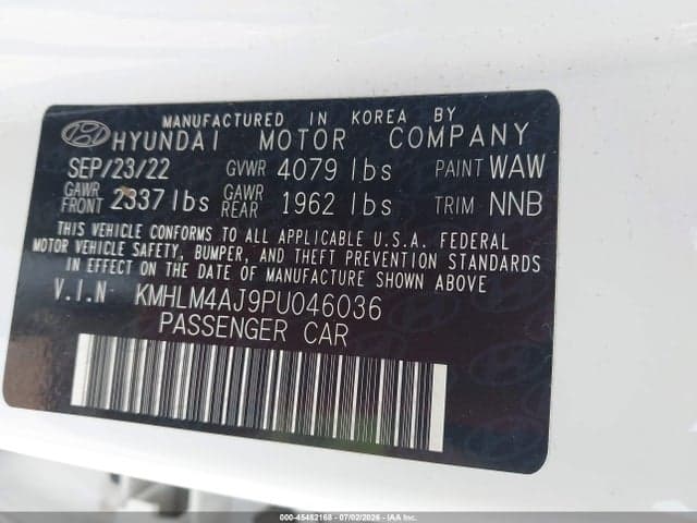 2023 HYUNDAI ELANTRA HYBRID BLUE 9