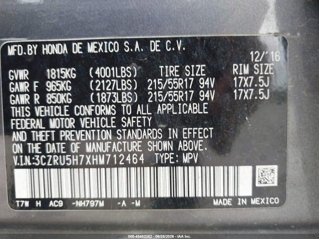 2017 HONDA HR-V EX-L 9