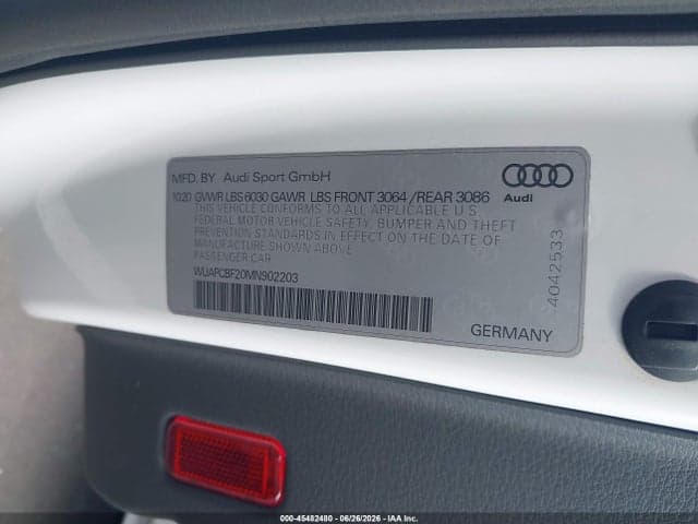 2021 AUDI RS 7 SPORTBACK TFSI QUATTRO TIPTRONIC 9
