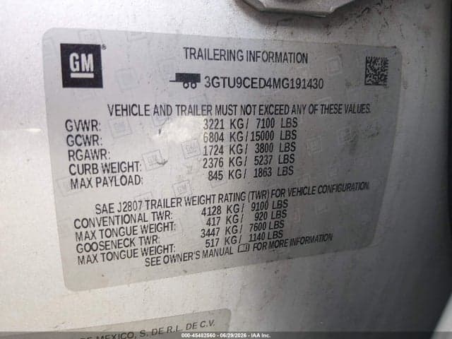 2021 GMC SIERRA 1500 4WD SHORT BOX ELEVATION 9