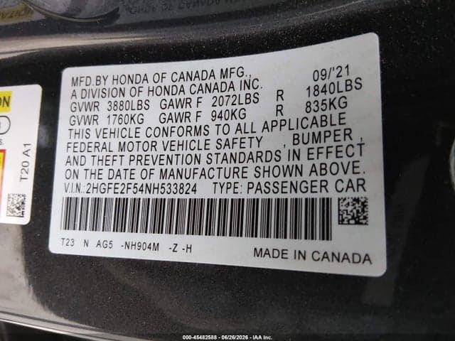 2022 HONDA CIVIC SPORT 9