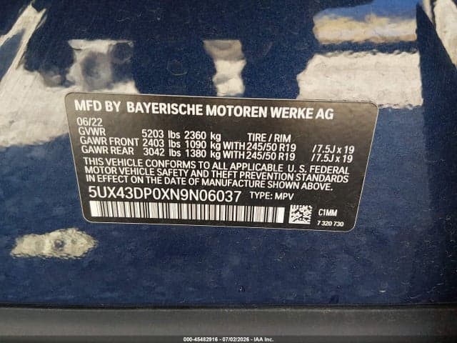 2022 BMW X3 SDRIVE30I 9