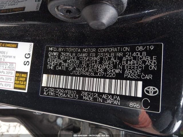 2020 TOYOTA COROLLA LE 9