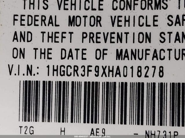 2017 HONDA ACCORD TOURING V6 9
