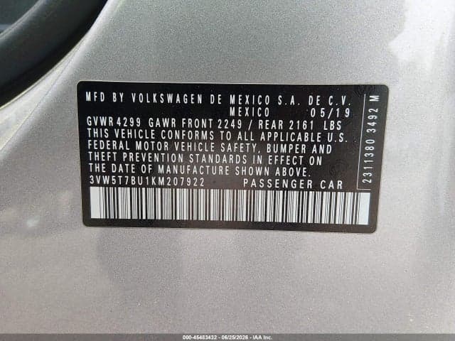 2019 VOLKSWAGEN JETTA GLI 2.0T 35TH ANNIVERSARY EDITION/2.0T AUTOBAHN/2.0T S 9