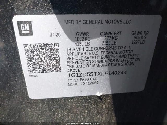 2020 CHEVROLET MALIBU FWD LT 9