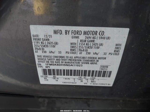 2022 FORD EXPLORER XLT 9