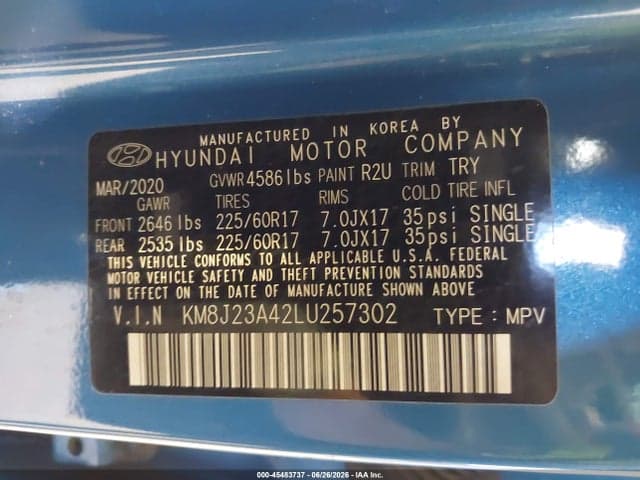 2020 HYUNDAI TUCSON SE 9