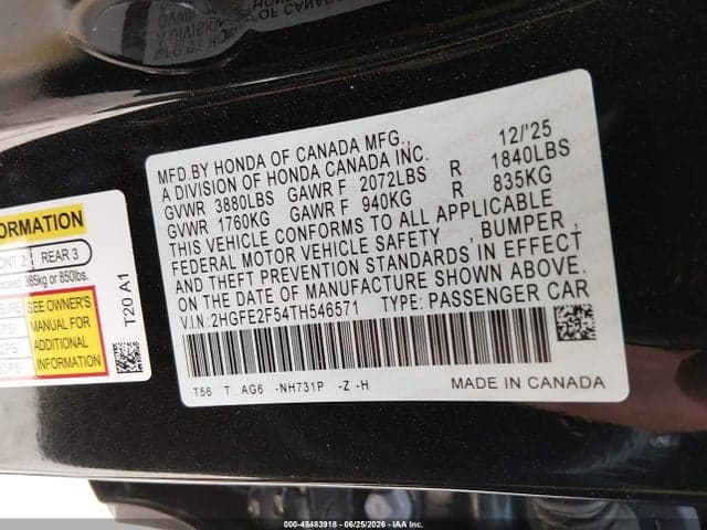 2026 HONDA CIVIC SPORT 9