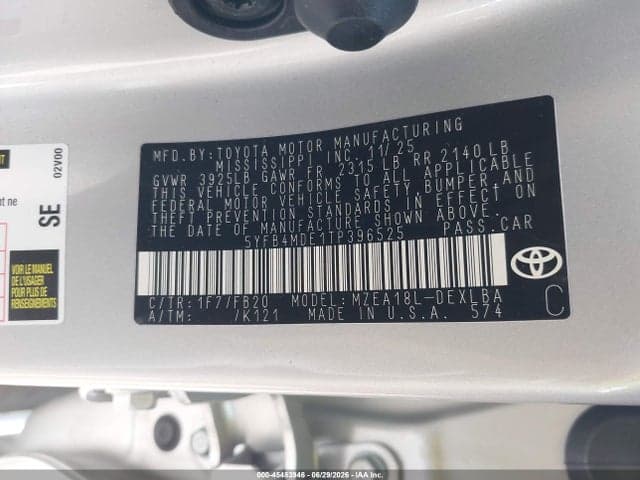2026 TOYOTA COROLLA LE 9