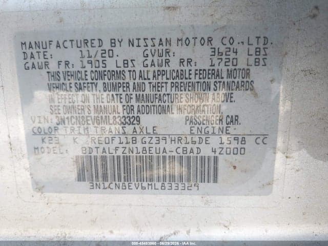 2021 NISSAN VERSA SV XTRONIC CVT 9