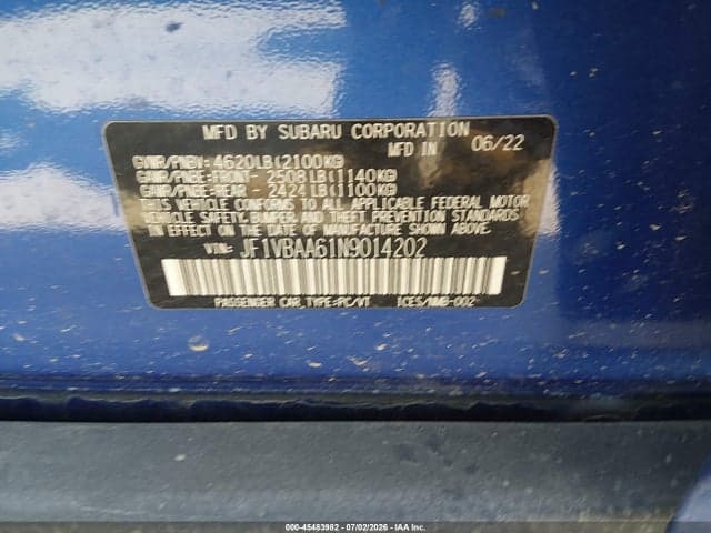 2022 SUBARU WRX 9