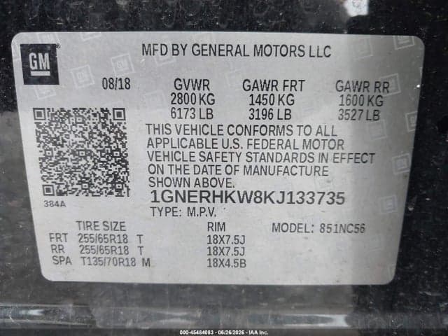2019 CHEVROLET TRAVERSE 3LT 9