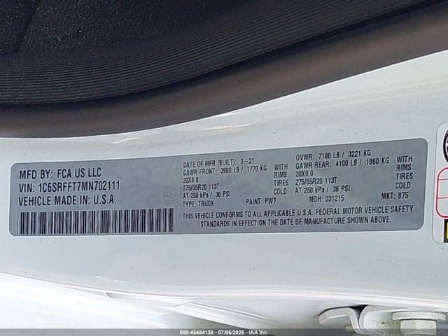 2021 RAM 1500 BIG HORN 4X4 5'7 BOX 9