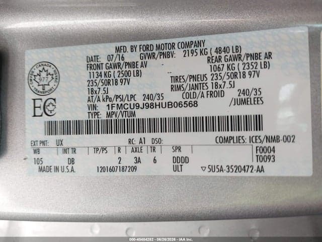 2017 FORD ESCAPE TITANIUM 9