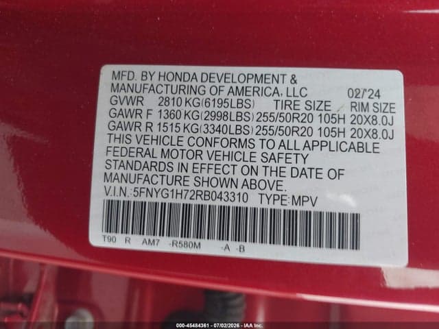 2024 HONDA PILOT TOURING 9