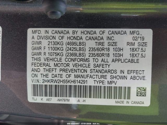 2019 HONDA CR-V EX 9
