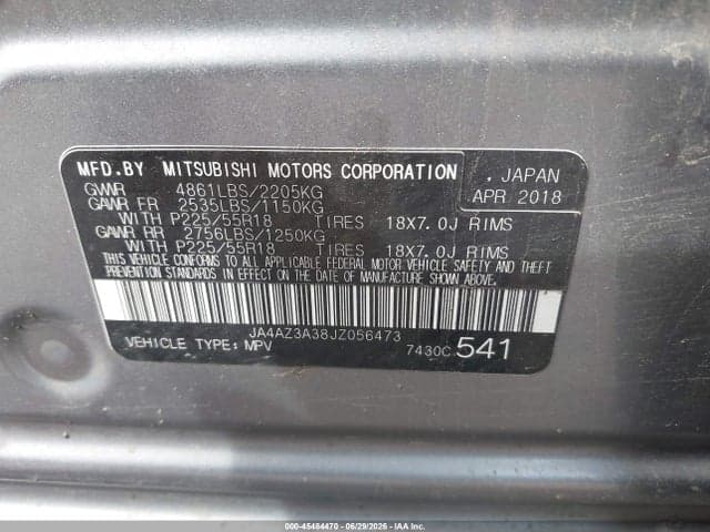 2018 MITSUBISHI OUTLANDER ES 9