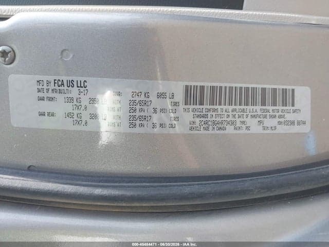 2017 CHRYSLER PACIFICA TOURING-L 9