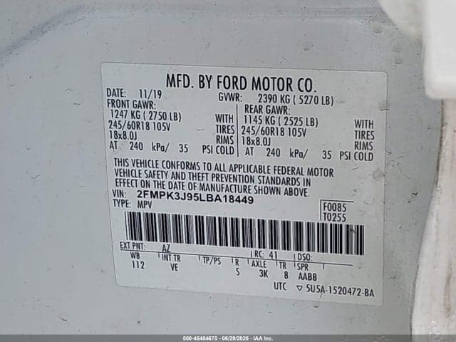 2020 FORD EDGE SEL 9