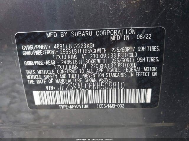 2022 SUBARU FORESTER PREMIUM 9