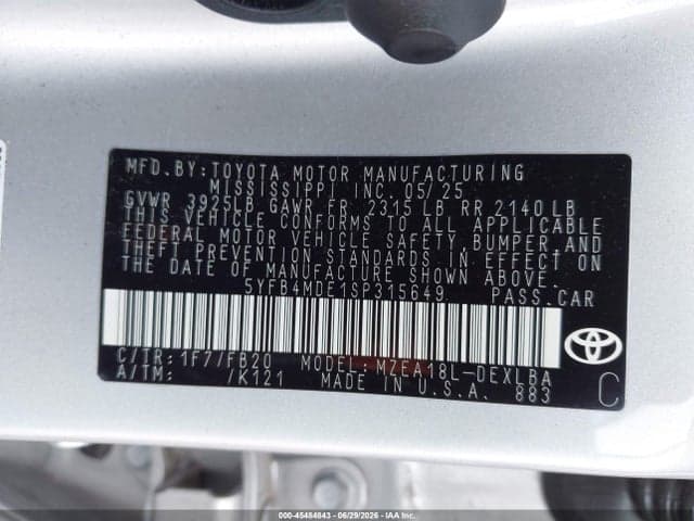 2025 TOYOTA COROLLA LE 9