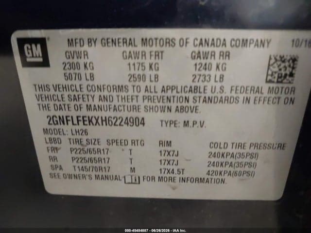 2017 CHEVROLET EQUINOX LT 9