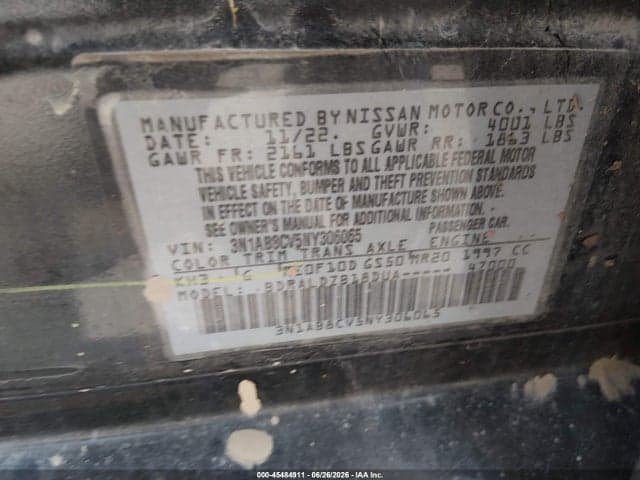 2022 NISSAN SENTRA SV XTRONIC CVT 9