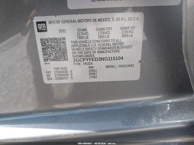 2022 CHEVROLET SILVERADO 1500 LTD 4WD SHORT BED LT TRAIL BOSS 9