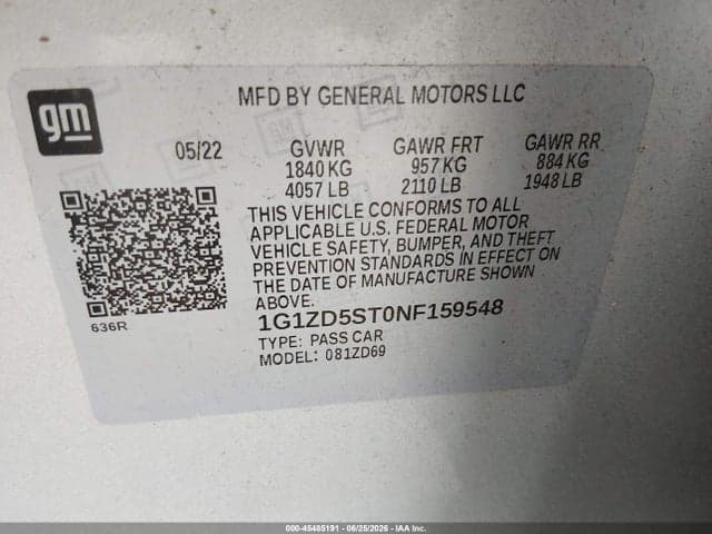 2022 CHEVROLET MALIBU FWD LT 9