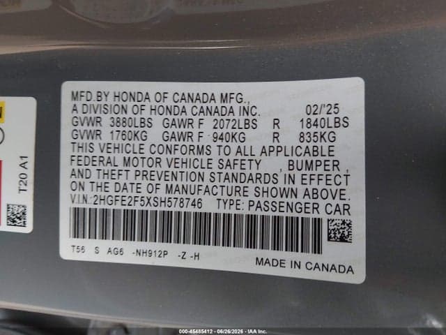 2025 HONDA CIVIC SPORT 9