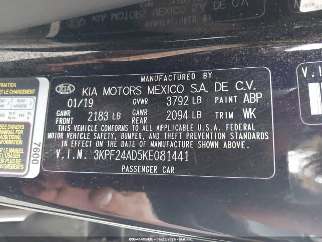 2019 KIA FORTE FE 9