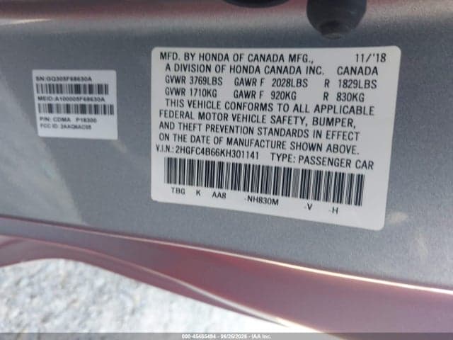 2019 HONDA CIVIC LX 9