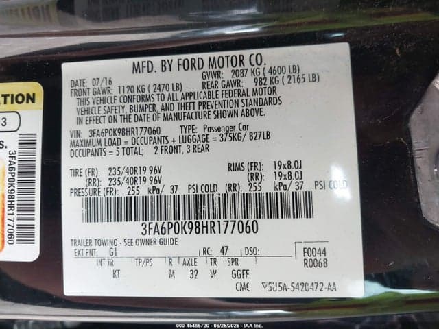 2017 FORD FUSION TITANIUM 9
