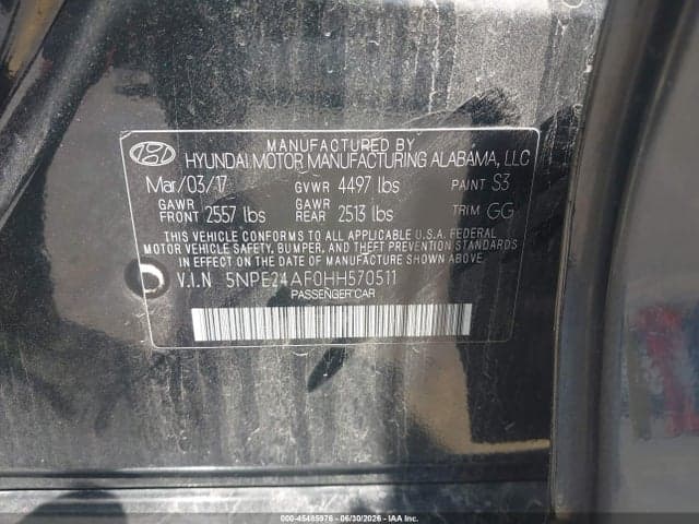 2017 HYUNDAI SONATA 9