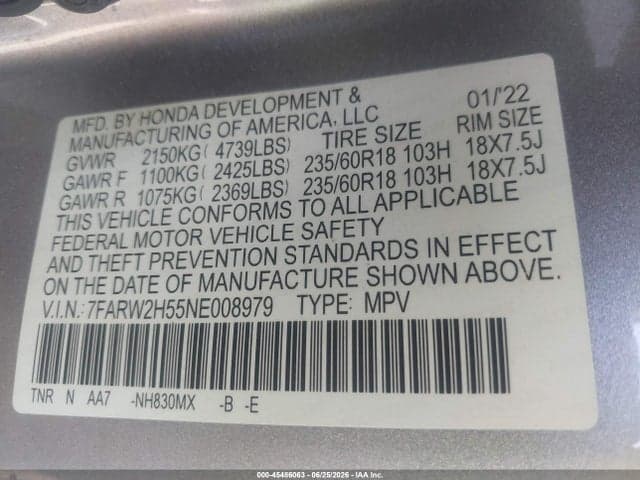 2022 HONDA CR-V AWD EX 9