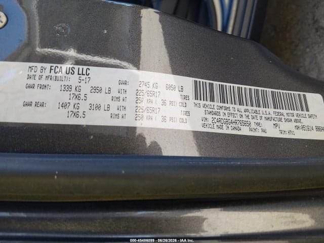 2017 DODGE GRAND CARAVAN SE 9